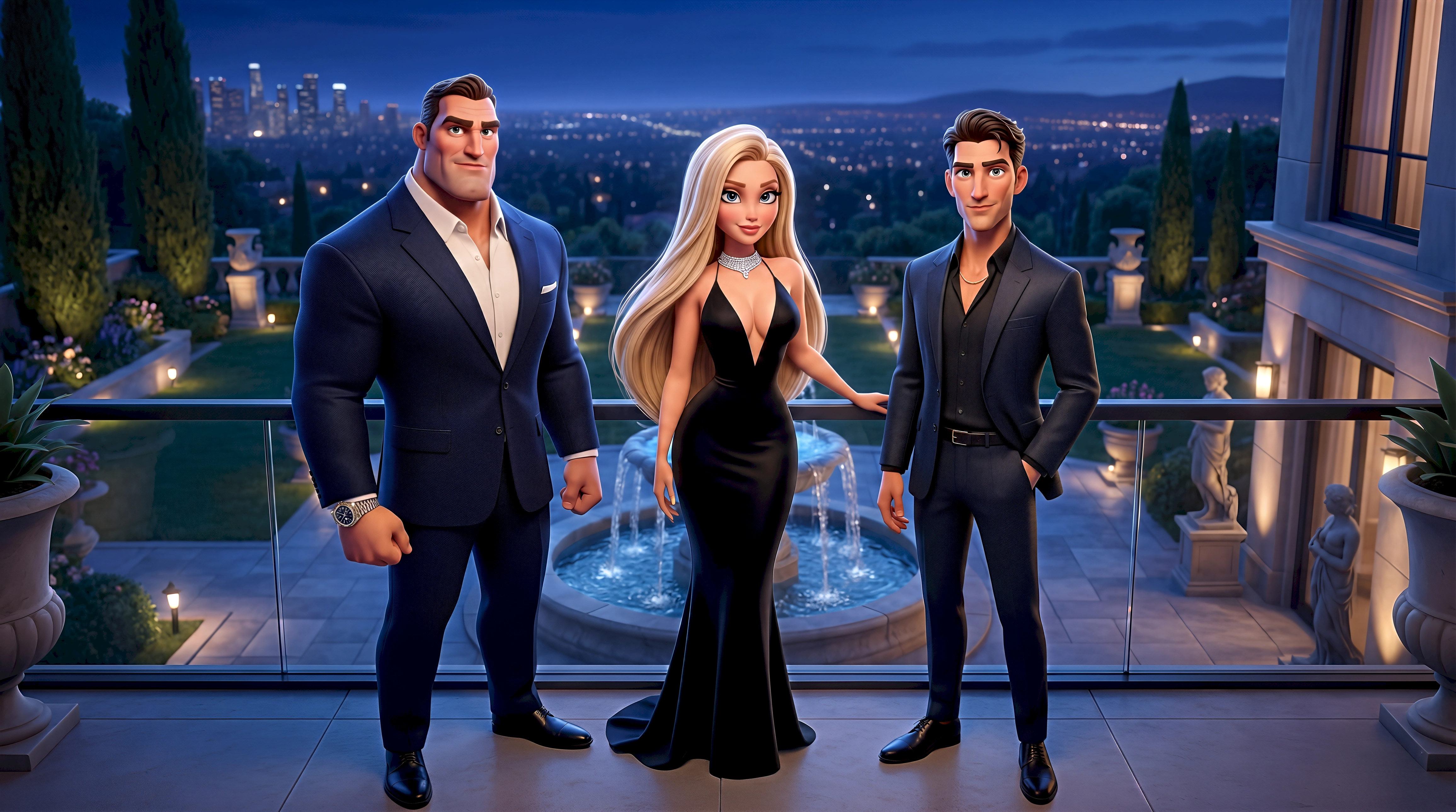 riverdale nyc neoclassical mansion evening balcony social expressive 3d figures hubplanet 4k